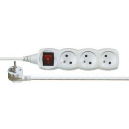 Prodlužovací kabel s vypínačem bílý, 3 zásuvky, 2m