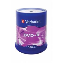 Verbatim DVD+R 16x, 100ks cakebox (43551)