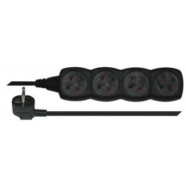 Prodlužovací přívod 4 zásuvky 5m černý PC0415