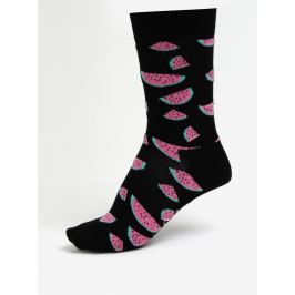 Černé unisex ponožky s motivem melounů Happy Socks Watermelon