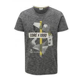 Tmavě šedé žíhané tričko s potiskem Jack & Jones Phil-Burke