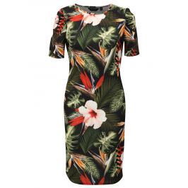 Zeleno-černé vzorované pouzdrové šaty Dorothy Perkins