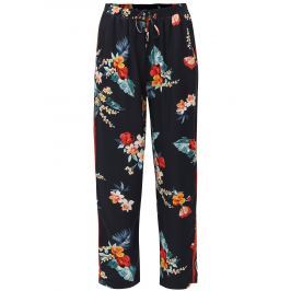 Tmavě modré květované kalhoty s vysokým pasem Dorothy Perkins