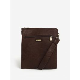 Tmavě hnědá crossbody taška se zipem ve zlaté barvě Bobby Black