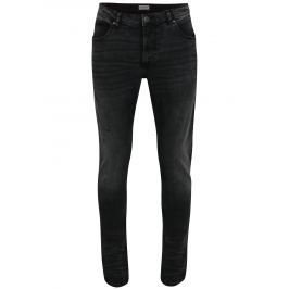 Tmavě šedé slim fit džíny s potrhaným efektem Shine Original