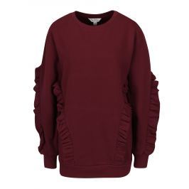 Vínová mikina s volány Miss Selfridge