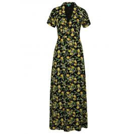 Žluto-černé vzorované maxišaty Fever London Lemon
