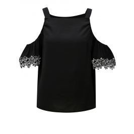 Černá halenka s průstřihy na ramenou Dorothy Perkins
