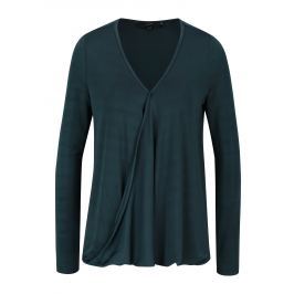 Tmavě zelená halenka s véčkovým výstřihem VERO MODA Jennie