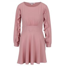 Starorůžové šaty s volány Miss Selfridge Petites