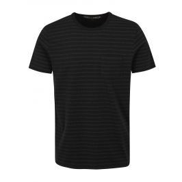 Černé vzorované slim fit tričko Jack & Jones Clark