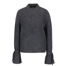 Šedý žíhaný svetr se zvonovými rukávy VERO MODA Elina