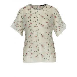 Bílá průsvitná květovaná halenka VERO MODA Kelly