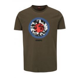 Khaki tričko s potiskem Merc