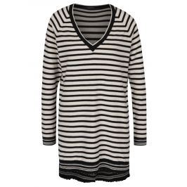 Černo-krémový pruhovaný dlouhý svetr Scotch & Soda