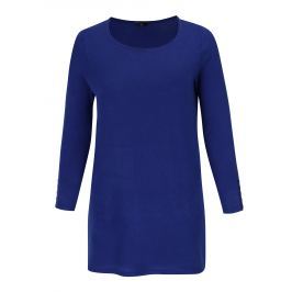 Modrý dlouhý svetr s rozparky M&Co Plus