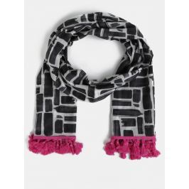 Bílo-černý vzorovaný šátek Disaster Scarf