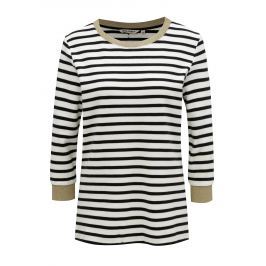 Černo-bílý pruhovaný dámský svetr s 3/4 rukávem Garcia Jeans