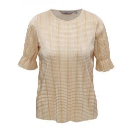 Béžové metalické žebrované tričko Dorothy Perkins Petite