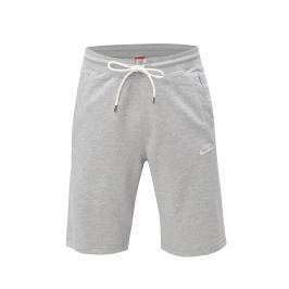 Světle šedé pánské žíhané teplákové kraťasy Nike