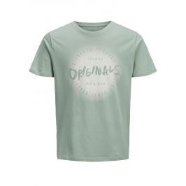 Světle zelené tričko s potiskem Jack & Jones Reji