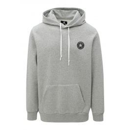 Šedá pánská žíhaná mikina s kapucí Converse Chuck Patch Graphic Pullover Hoodie
