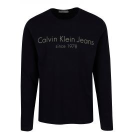 Tmavě modré pánské regular fit tričko s dlouhým rukávem Calvin Klein Jeans Treavik
