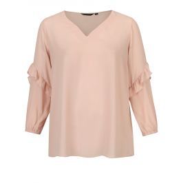 Starorůžová volná halenka s volány Dorothy Perkins Curve