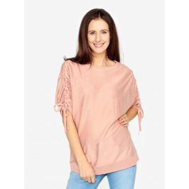 Růžový volný svetr s netopýřími rukávy VERO MODA Adriana