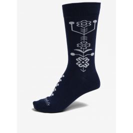 Modro-bílé vzorované unisex ponožky Fusakle Modrotlač