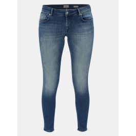 Modré zkrácné push up skinny fit džíny s potrhaným efektem ONLY Dylan