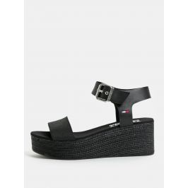 Černé dámské sandály na klínku Tommy Hilfiger