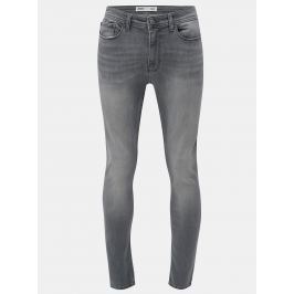 Šedé skinny džíny s vyšisovaným efektem Burton Menswear London