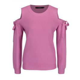 Růžový svetr průstřihy na ramenou VERO MODA Celena