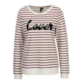 Krémová pruhovaná mikina s magickými flitry VERO MODA Girls