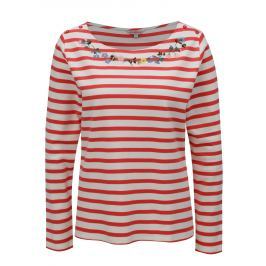 Bílo-červená dámská pruhovaná lehká mikina s výšivkou Cath Kidston