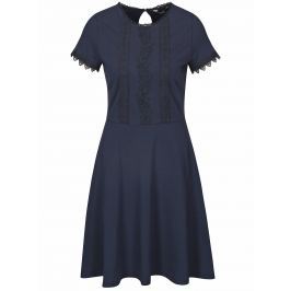 Tmavě modré šaty s krajkovými detaily Dorothy Perkins