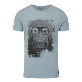 Modré slim fit tričko s potiskem Blend