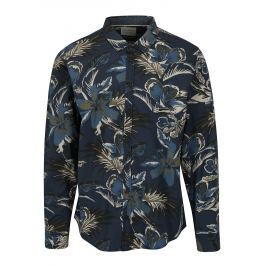 Tmavě modrá vzorovaná slim fit košile Blend