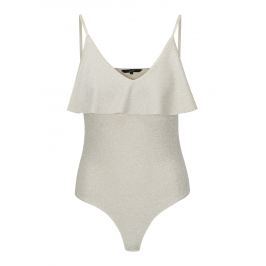 Béžové třpytivé body s volánem VERO MODA Anne