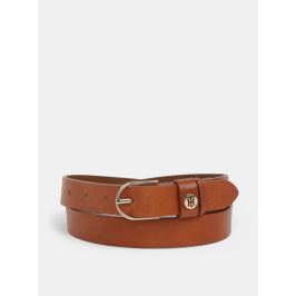 Hnědý dámský úzký kožený pásek Tommy Hilfiger