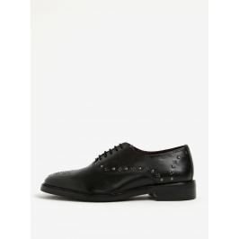 Černé pánské kožené polobotky s kovovými detaily London Brogues Brut Oxford