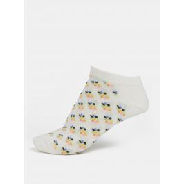 Krémové dámské květované sneakers ponožky Happy Socks Mini Flower