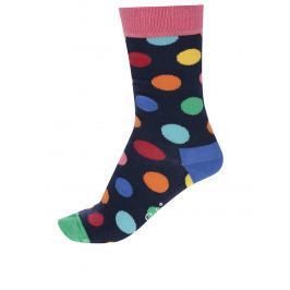 Tmavě modré dámské puntíkované ponožky Happy Socks Big Dot