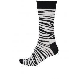 Krémovo-černé unisex zebrované ponožky Happy Socks Zebra