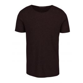 Vínové žíhané basic tričko s příměsí lnu Jack & Jones Randy
