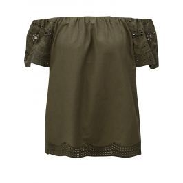 Khaki halenka s odhalenými rameny Dorothy Perkins