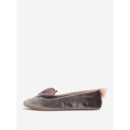 Šedé sametové papuče Ted Baker Bellamo