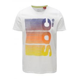 Bílé pánské slim fit tričko s potiskem s.Oliver