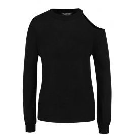 Černý svetr s průstřihem na rameni Miss Selfridge